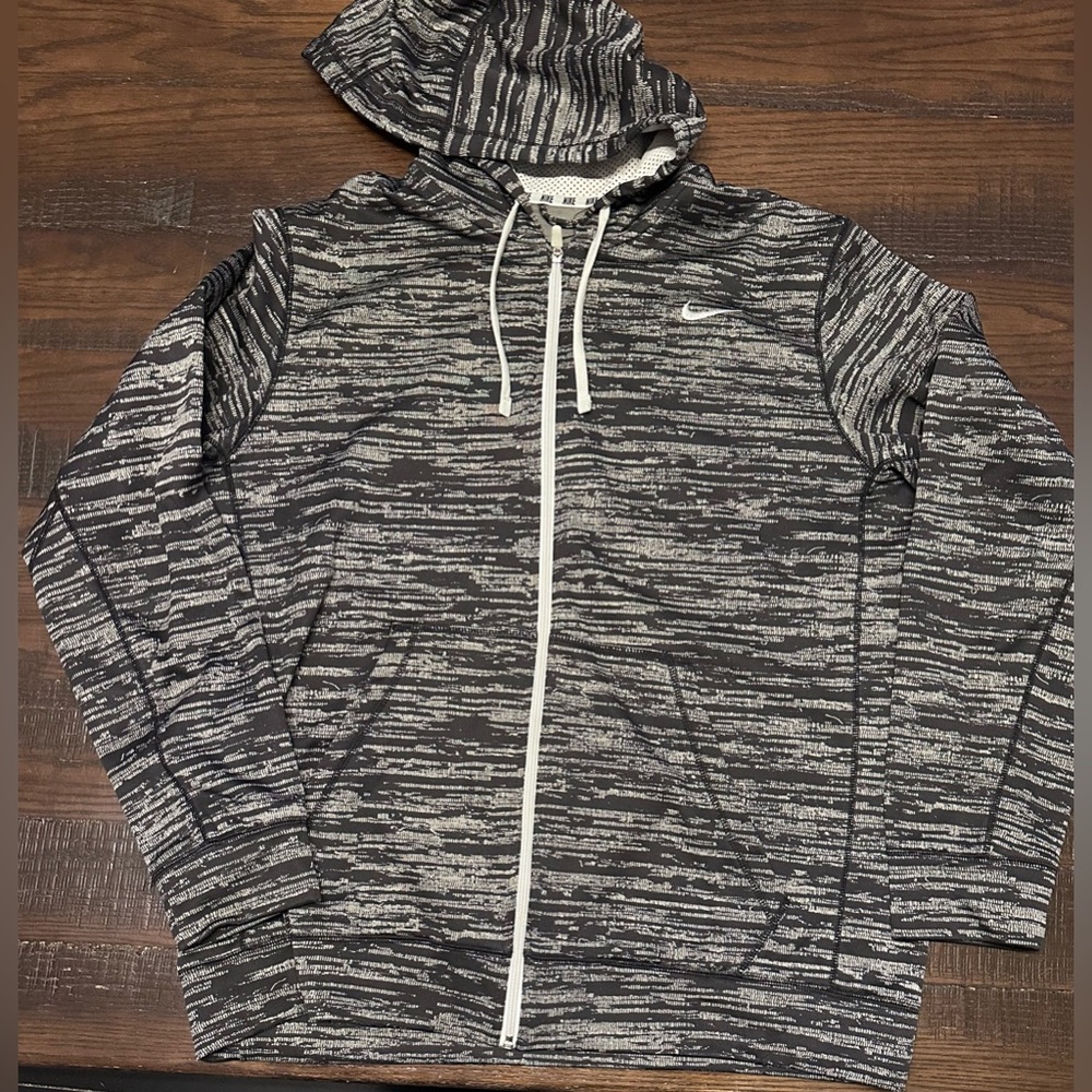 Nike Therma-Fit Men’s Full Zip Jacket Black Geometric XL